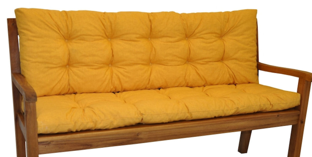 Kissen / Polster für Gartenbank / Bankkissen 120 cm gelb