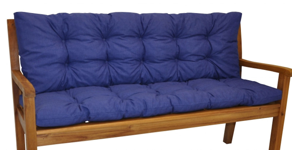 Kissen / Polster für Gartenbank / Bankkissen 120 cm Colore dunkelblau