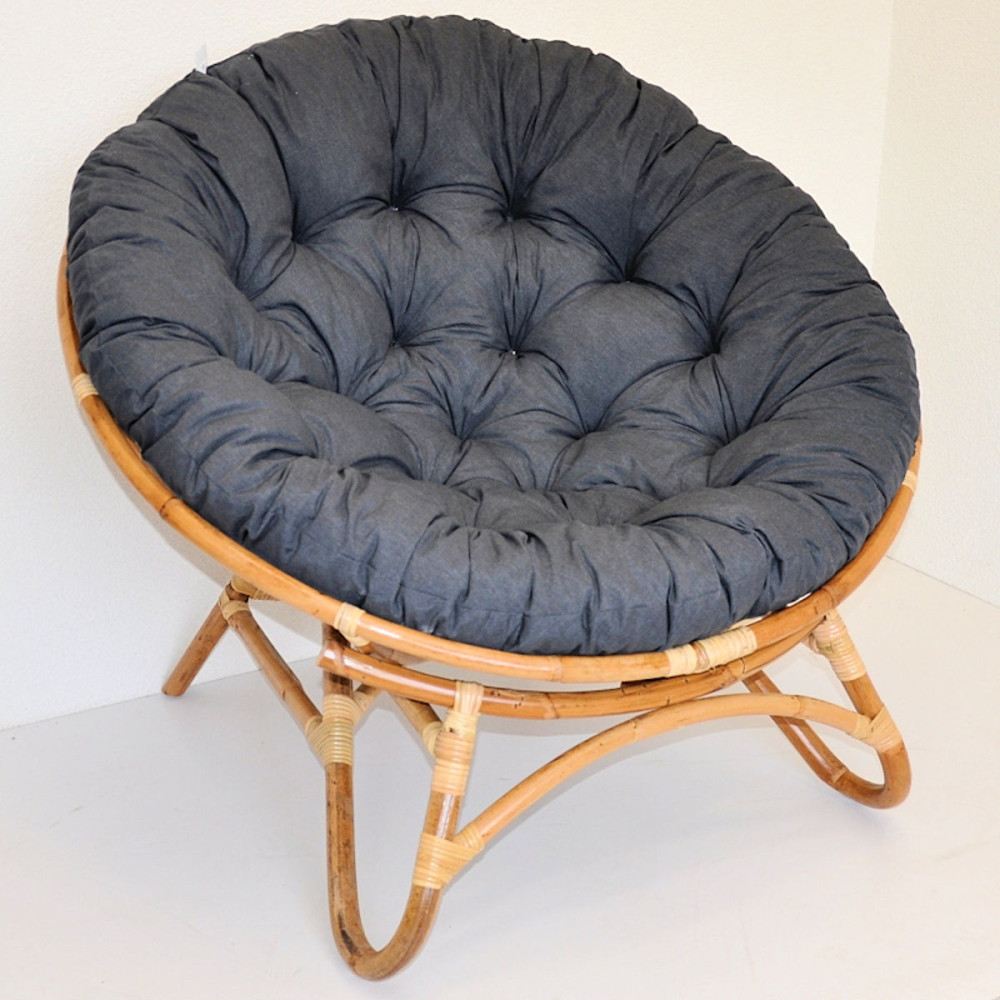 XXL Rattan Papasansessel / Rattansessel, Papasan inkl. Polster Fb. anthrazit