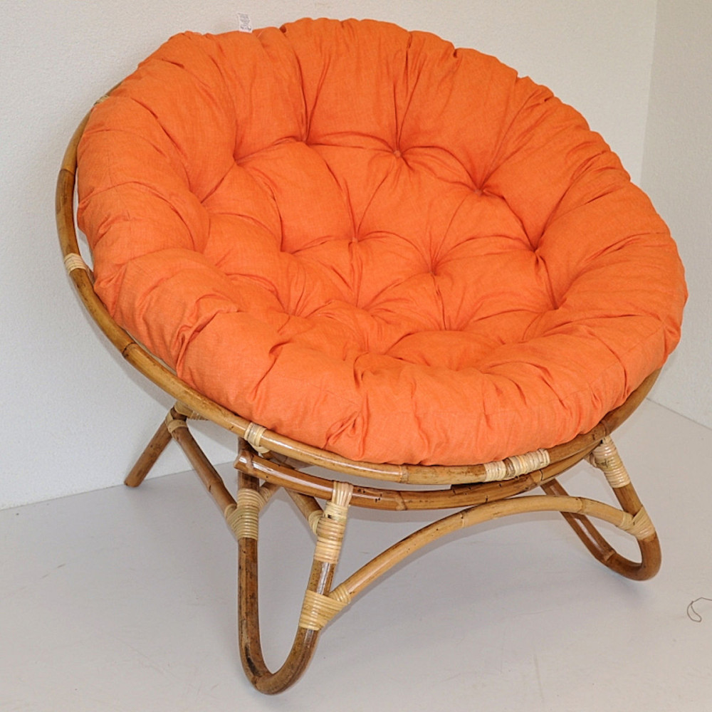 XXL Rattan Papasansessel / Rattansessel, Papasan inkl. Polster Fb. orange