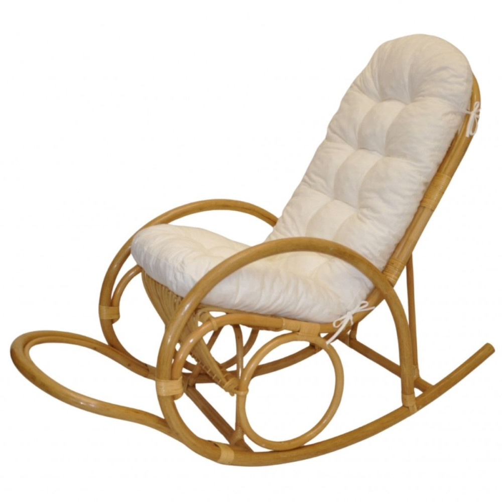 Rattan Schaukelstuhl Jenaira, Relexsessel Fb. honig