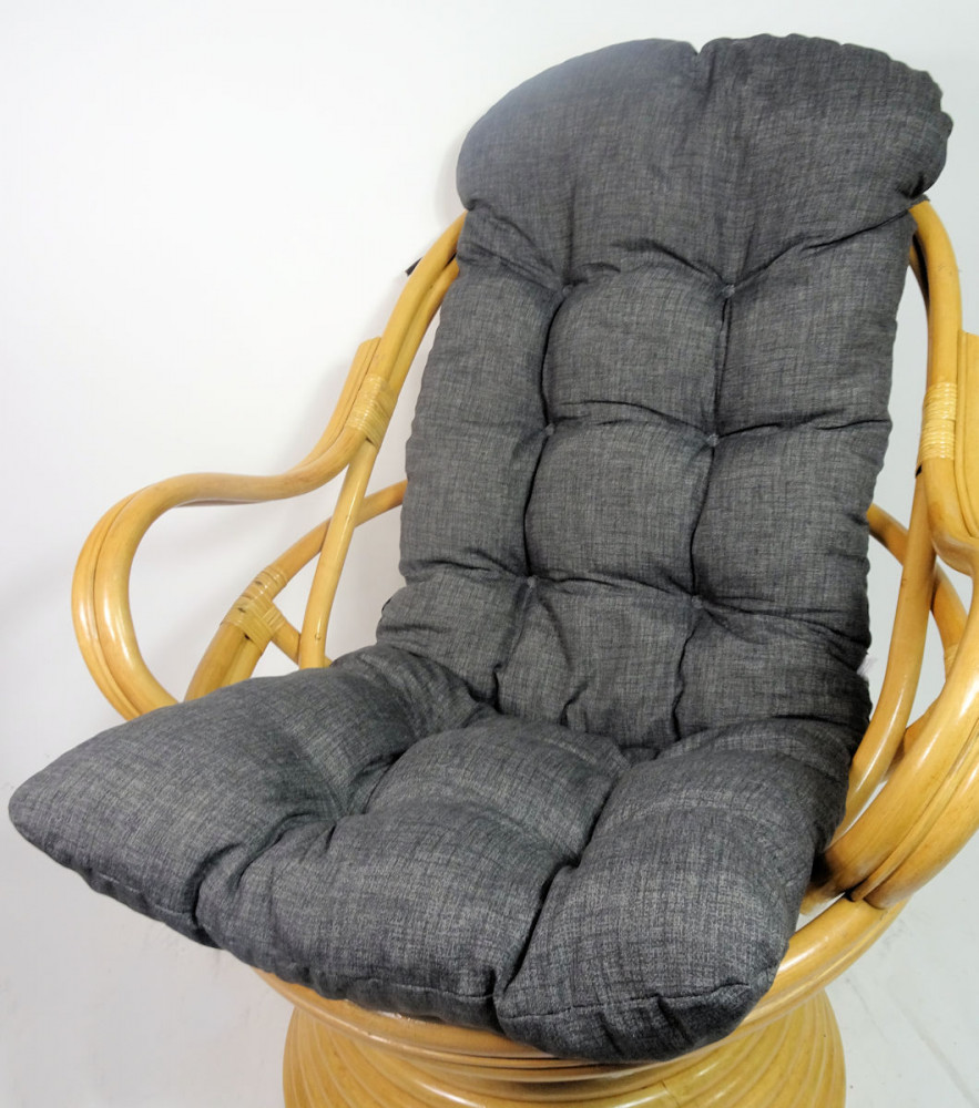 Rattani Auflage/Polster für Schaukelstuhl, Drehsessel, Ersatzpolster Gr. 135 x 60 x 15 cm, Nuevo Loneta anthazit