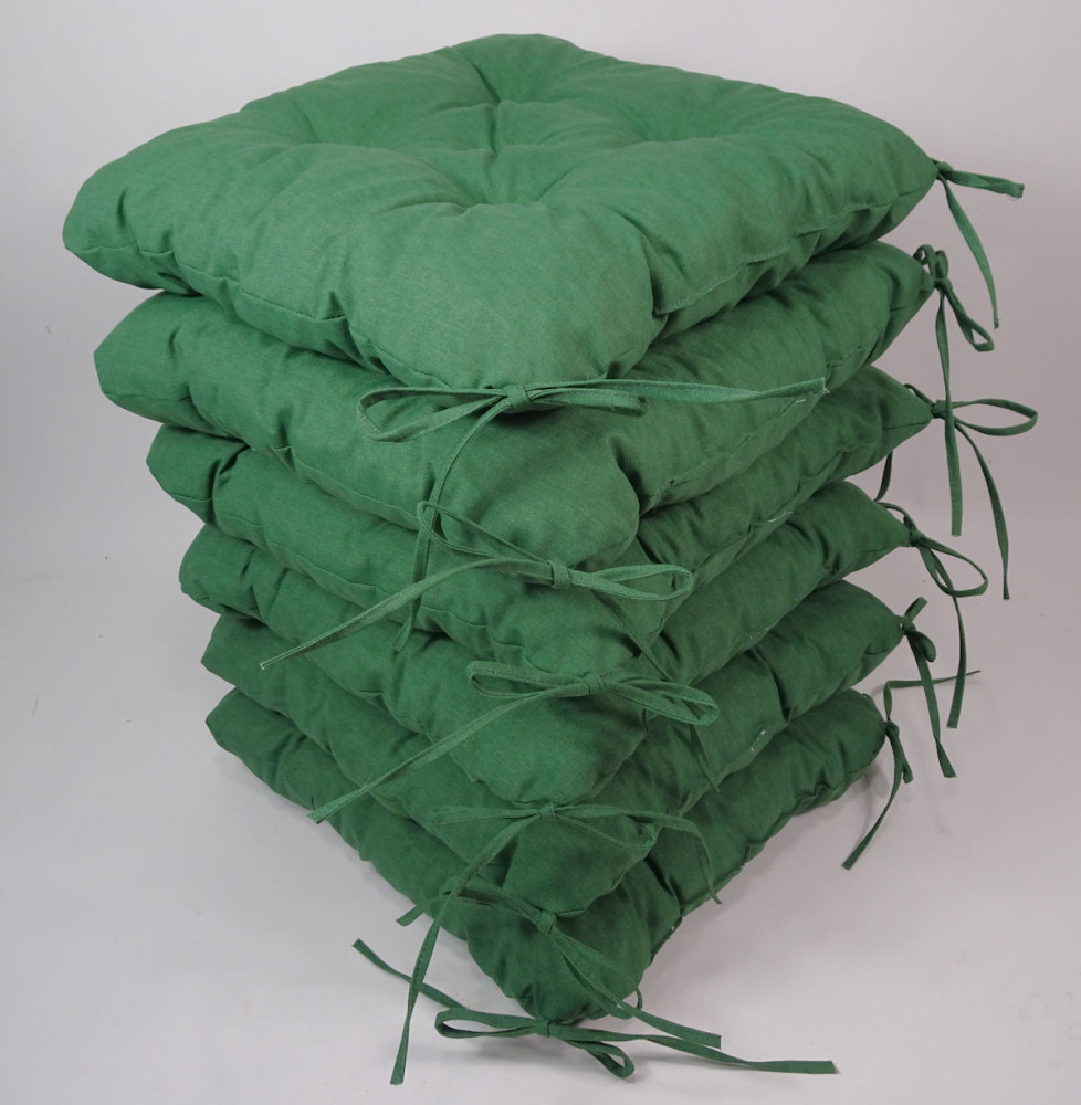 6x Stuhlkissen / Sitzkissen Klara Colore Colore verde scuro (dunkel grün)