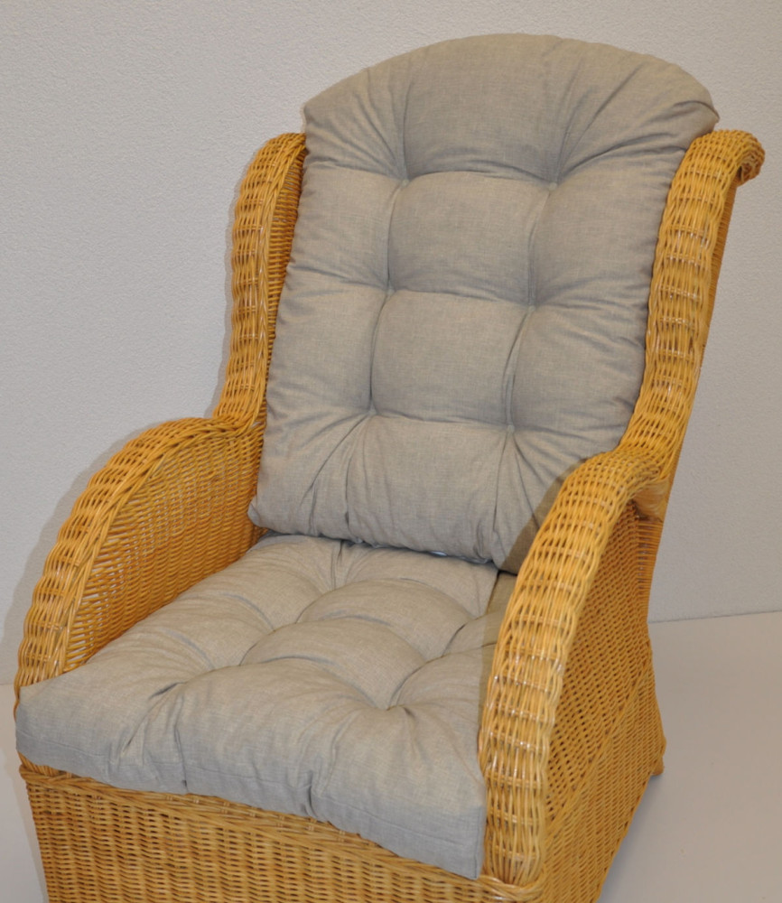 Polster / Kissen für Rattan Ohrensessel Fb. Colore grigio tenue (soft gray) , 2 teiliges Set