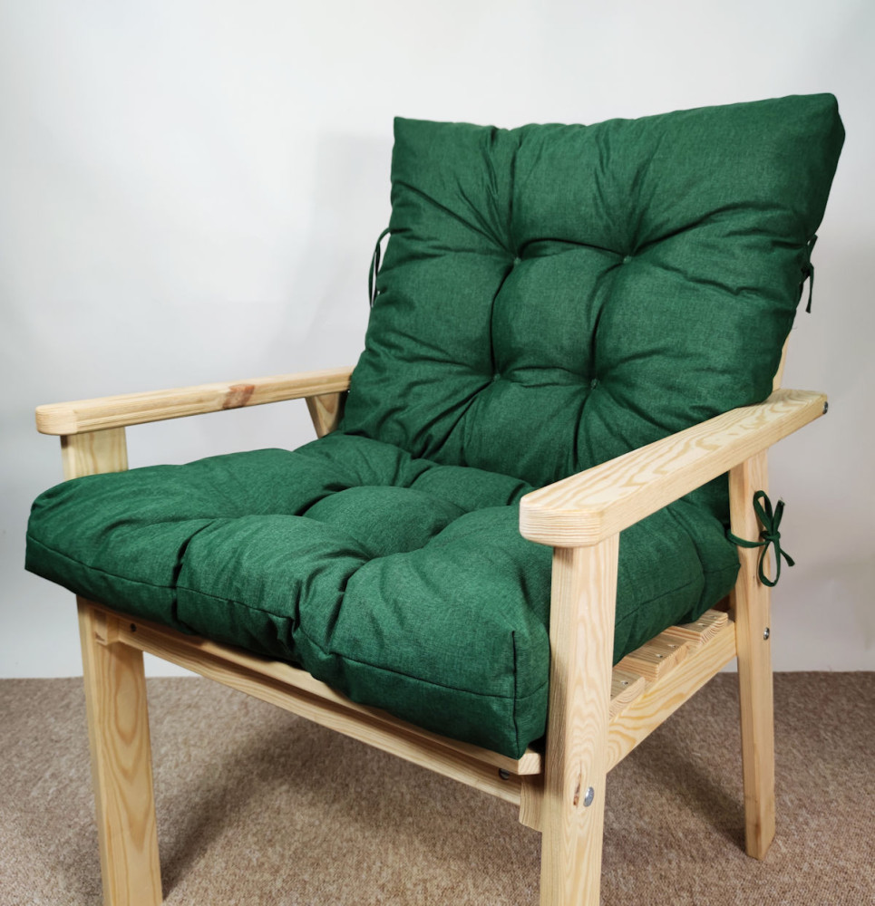 Polster für Gartenstuhl , Schaukelstuhl Nordic , Gr. 100 x 55 cm , Colore verde scuro (dunkelgrün)