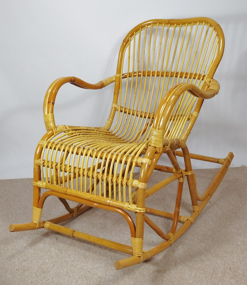 Rattani Rattan Schaukelstuhl Semanbo Rocking Chair honig