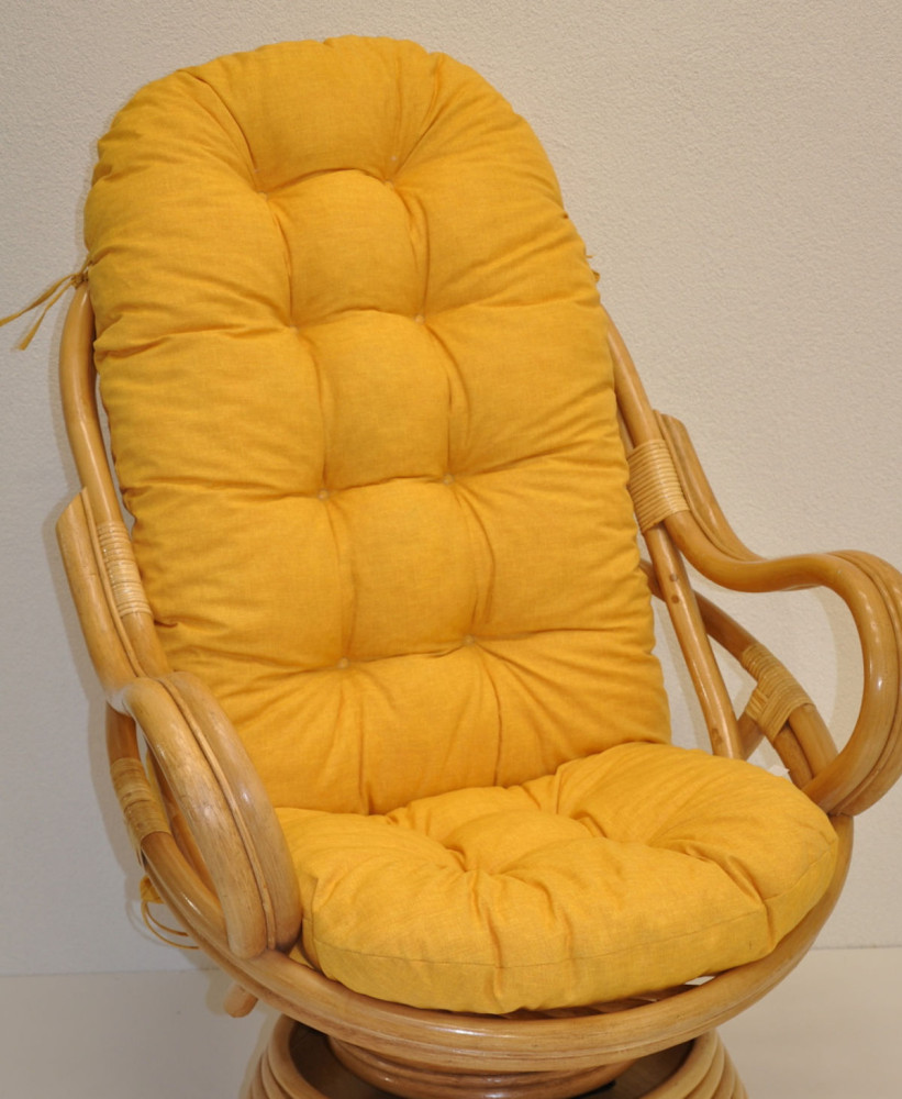 Polster für Schaukelstuhl , Ersatzpolster Schaukelstuhl / Drehsessel L 135 cm , Colore giallo (gelb)