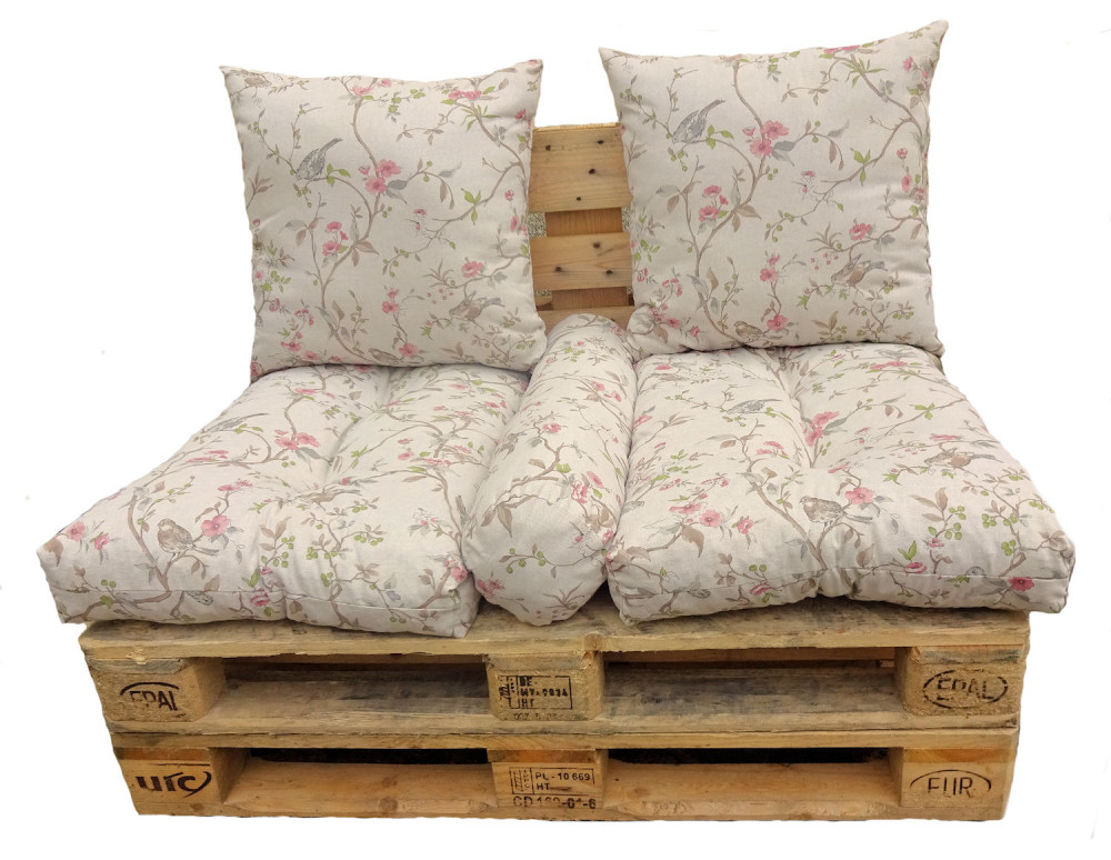 Polster , Kissen , Auflage für Palettensofa , Palettenpolster , Palettenkissen , Europaletten , Set 5 tlg. Sitzkissen + Rückenkissen , Leinen