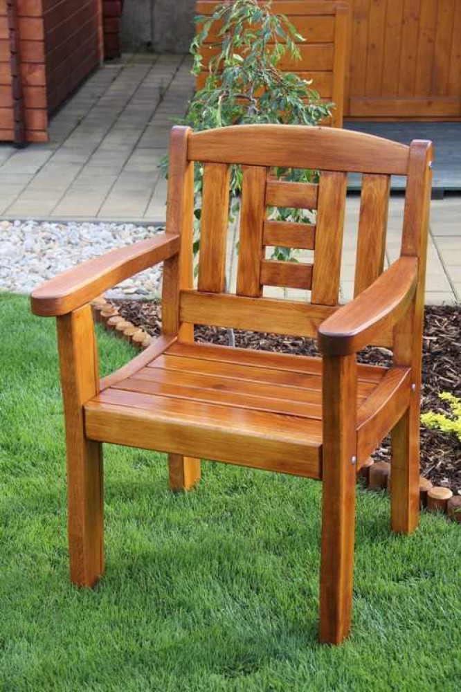 Massivholz Gartenstuhl Gold , unbehandelt