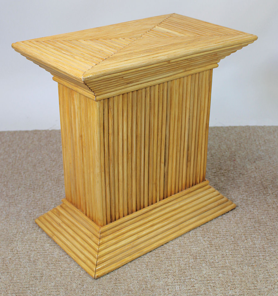 Rattan Blumensäule , Blumenständer Fb. honig 50x30x50 cm