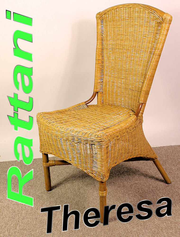 Rattanstuhl / Esstischstuhl "Theresa" honigfarben