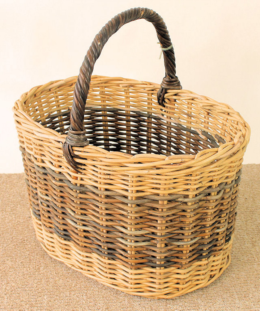 Rattan Kaminkorb / Holzkorb oval