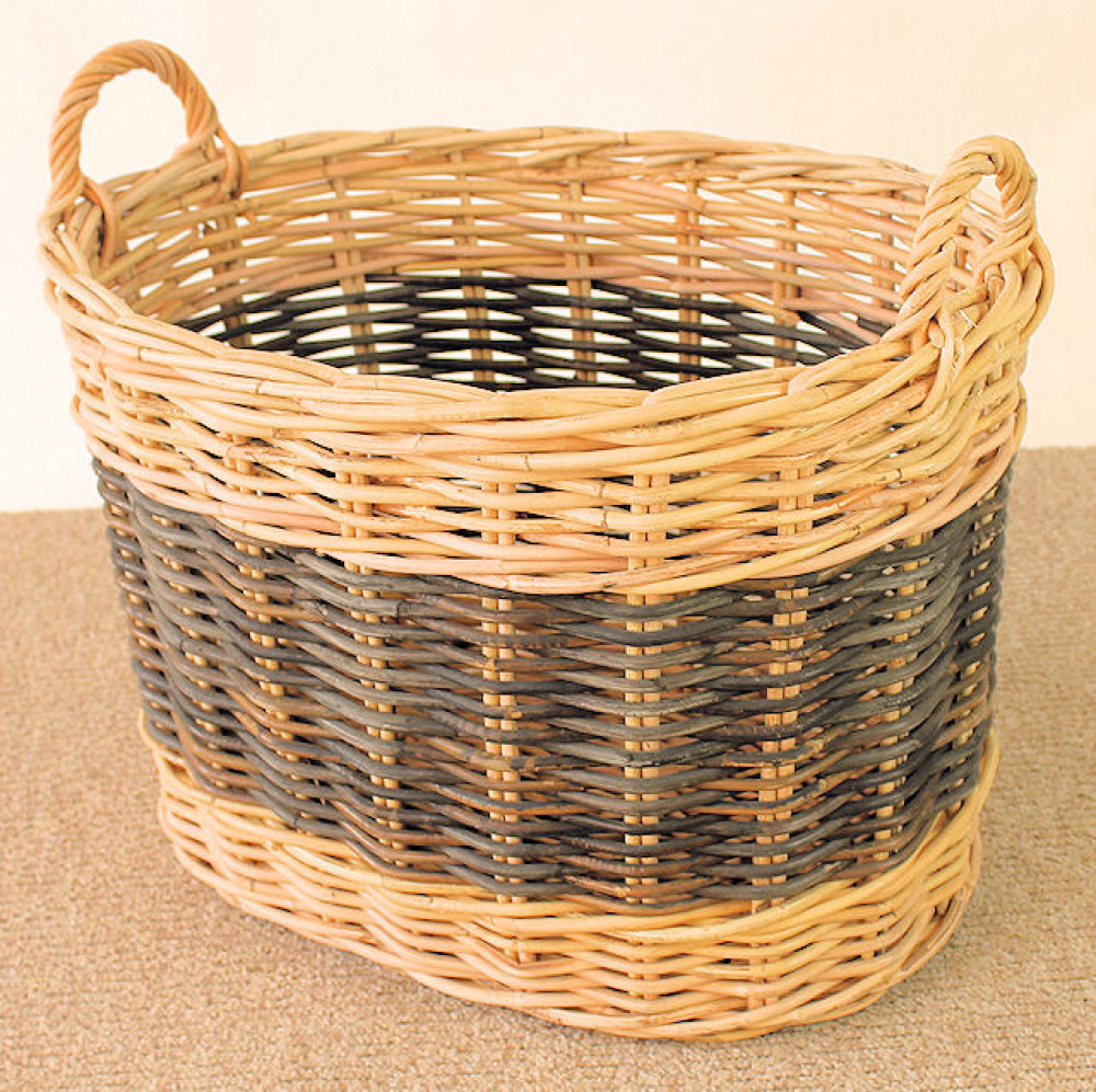 Rattan Kaminkorb / Holzkorb oval