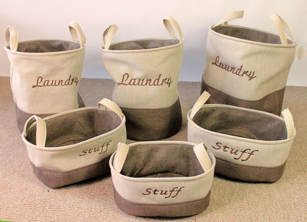6 teiliges Wäschekorbset "Laundry" Wäschekörbe / Ablagekörbe