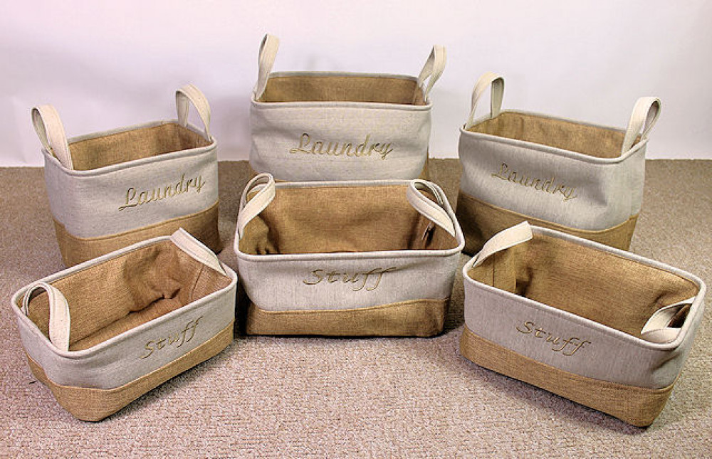 6 teiliges Wäschekorbset "Laundry" Wäschekörbe / Ablagekörbe