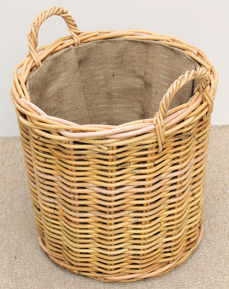 Kaminkorb , Holzkorb inkl. Jutefutter , Gr. D 50 cm H 50/60 cm
