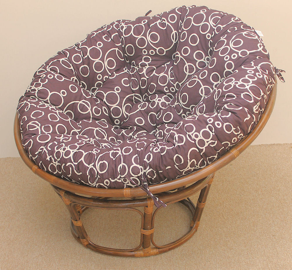 Rattan Papasansessel inkl. Polster , Gr. D 110 cm , darkbrown ,